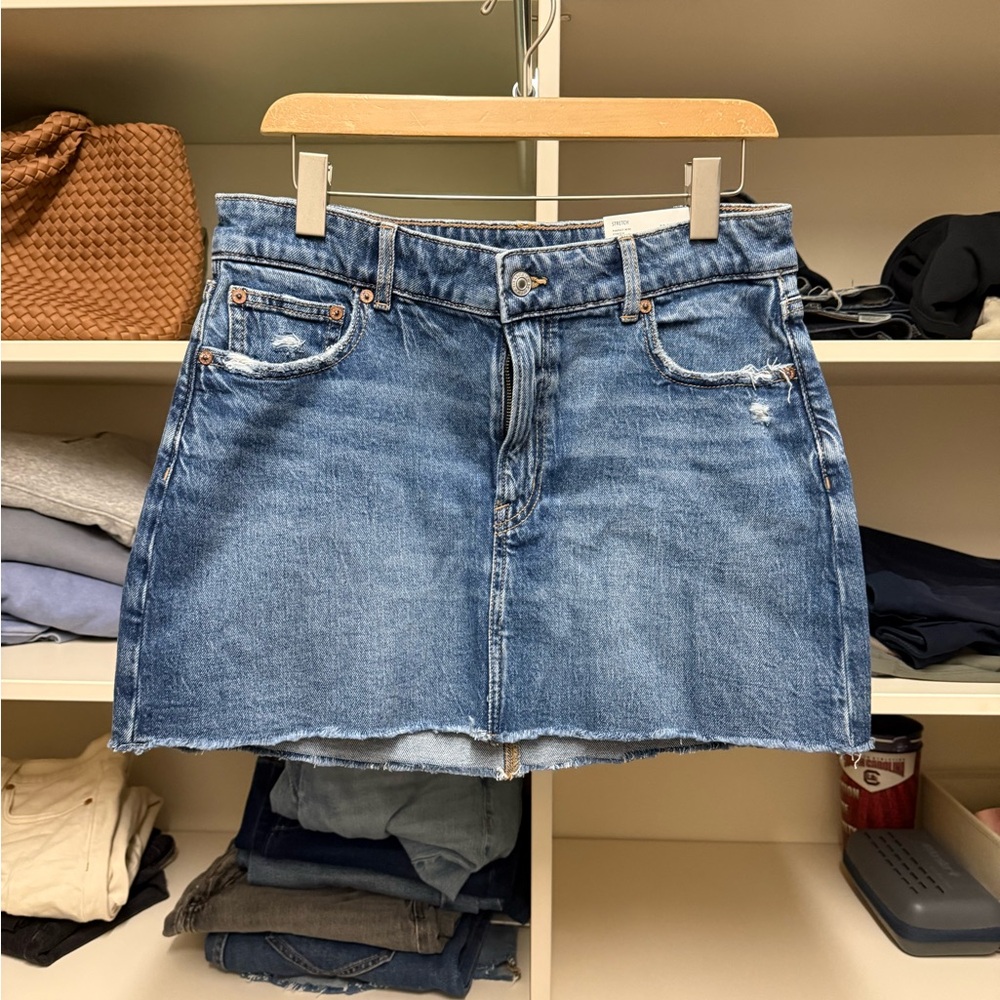 AE Stretch High-Waisted Perfect Denim Mini Skirt